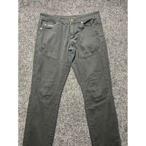 Fried Denim Mens Slim Fit Moto Paneled Pants Charcoal Gray 32x32 YJ2480